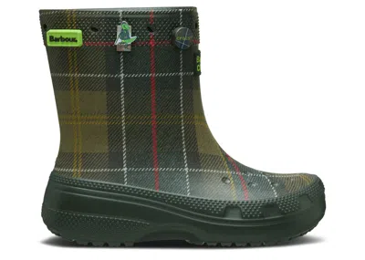 Crocs Barbour X  Classic Boot 'kelp Plaid' In Green