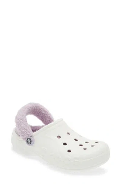 Crocs Baya Faux Fur Lined Clog In White
