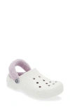 Crocs Women's Stomp Platform Clogs In White/lavender