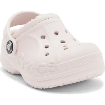 Crocs Kids'  Baya Faux Shearling Lined Clog In Barely Pink