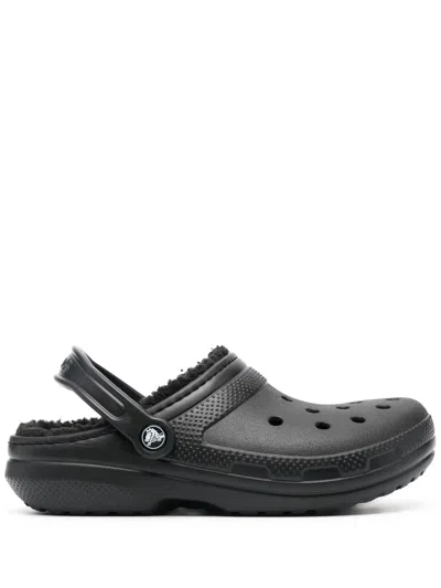 Crocs Baya Fleece-lined Clogs In Black