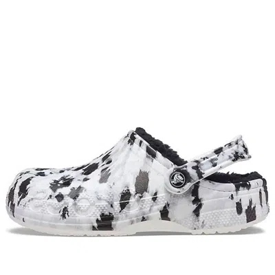 Crocs Baya Printed Lined Clog In White/grey