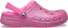 CROCS BAYA LINED GLITTER SABOTS ENFANTS ELECTRIC PINK 33