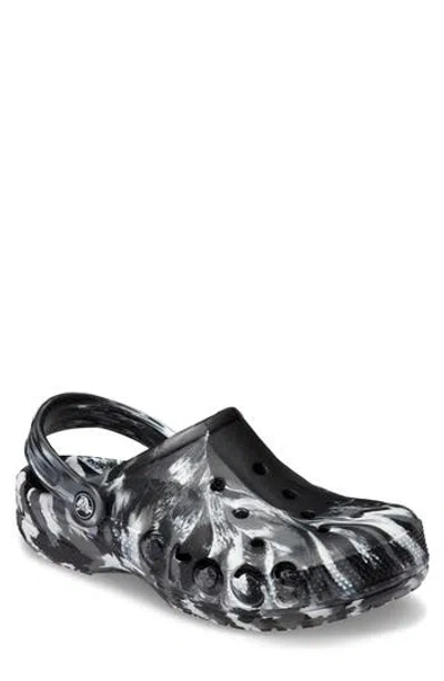 Crocs Baya Marbled Clog In Black/white