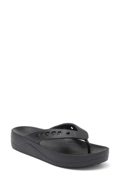 Crocs Baya Platform Sandal In Black