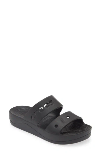 Crocs Baya Platform Slide Sandal In Black