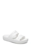 Crocs Baya Platform Slide Sandal In White