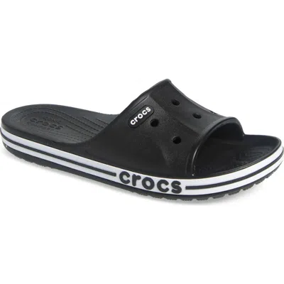 Crocs Baya Slide Sandal In Blk/whi