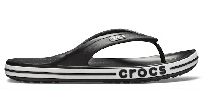 CROCS BAYABAND FLIP; BLACK / WHITE, M13