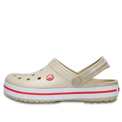 Crocs Beach Cement Gray Sandals In Stucco/melon