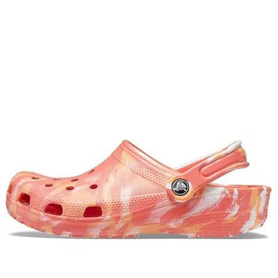 Crocs Beach Orange Marble Sandals In Multi