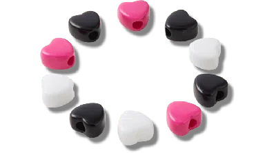 Crocs Beads 10 Pack In Hearts