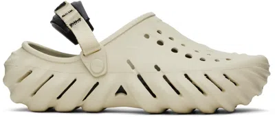 Crocs Beige Echo Clogs In Bone/black