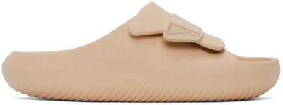 Crocs Beige Mellow Luxe Recovery Slides In Shitake