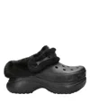 Crocs Bae Fleece Lined Platform Clog In Black