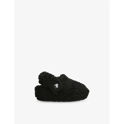 CROCS BLACK KIDS' CLASSIC COZZZY FAUX-SHEARLING SLIPPERS EUR 27 / 9 UK