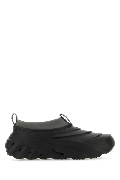 Crocs Black Rubber Echo Storm Slip Ons In Midnight