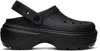 Crocs Black Stomp Clogs In Black