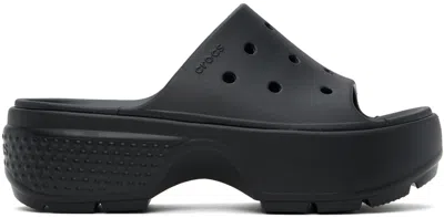 CROCS BLACK STOMP SLIDES