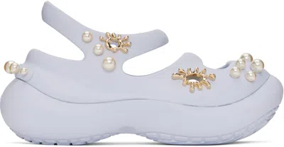 CROCS★PHAEDRA EMBELLISHED パール サンダル Crocs Blue Phaedra Embellished Heeled Sandals In Dreamscape