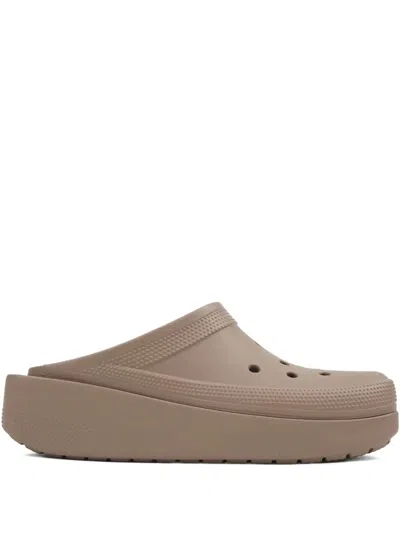 Crocs Blunt Toe Mules In Neutral