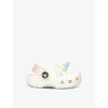 Crocs Rainbow Unicorn-embellished Rubber Clogs In White/comb
