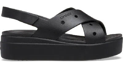 Crocs Brooklyn 4u Cross Strap Sandal In Black