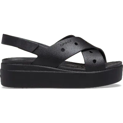 Crocs Brooklyn 4u Cross Strap Platform Sandals In Black
