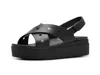 Crocs Brooklyn 4u Cross Strap Platform Sandals In Black