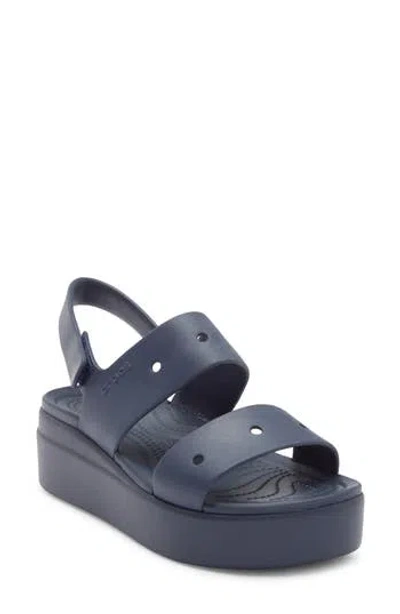 Crocs Brooklyn 4u Water Resistant Wedge Slingback Sandal In Blue