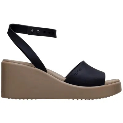Crocs Brooklyn Ankle Strap Wedge Black / Mushroom 209406-07h Women's In Multi