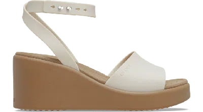 Crocs Brooklyn Ankle Strap Wedge In Sandstone/sepia