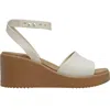 Crocs Brooklyn Ankle Strap Wedges In White