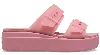 Crocs Brooklyn Buckle Frosted Low Wedge In Rosette