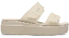 Crocs Brooklyn Buckle Frosted Low Wedge In Sandstone