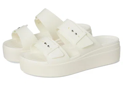 Crocs Brooklyn Buckle Low Wedge In Gray