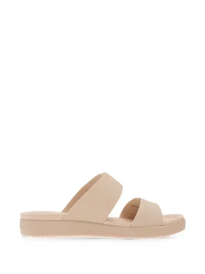 Crocs Brooklyn Buckle Slides In Gold
