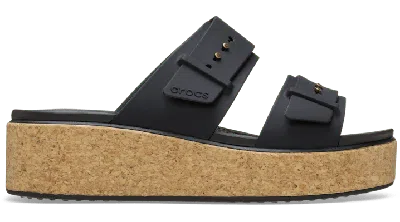 Crocs Brooklyn Cork Buckle In Black