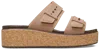 Crocs Brooklyn Cork Buckle In Milk Chocolate