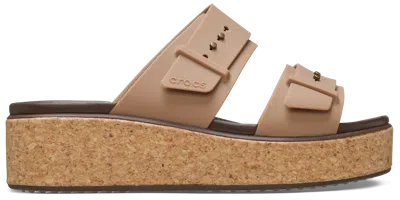 Crocs Brooklyn Cork Buckle In Milk Chocolate