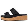Crocs Brooklyn Cork Buckle Sandals Black 211252-001 Women's In Black