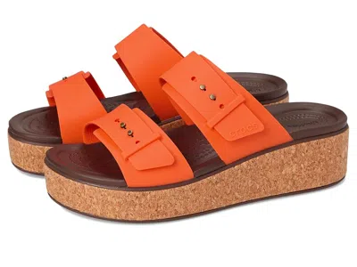Crocs Brooklyn Cork Buckle Sandals In Gold