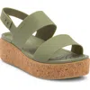 Crocs Brooklyn Cork Low Platform Wedge Sandal In Brown