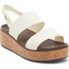 Crocs Brooklyn Cork Low Platform Wedge Sandal In White