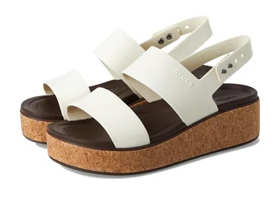 Crocs Brooklyn Cork Low Wedge In Gray