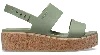 Crocs Brooklyn Cork Low Wedge In Green