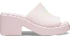Crocs Brooklyn Frosted Slide Heel In Pink Milk