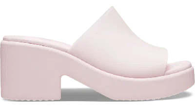 Crocs Brooklyn Frosted Slide Heel In Pink Milk