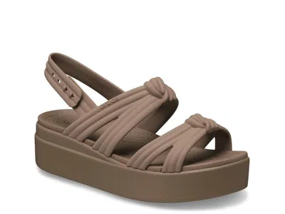 Crocs Brooklyn Knot Low Wedge Sandal In Brown