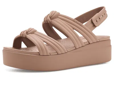 Crocs Brooklyn Knot Low Wedge Women's Wedge Shoes Latte Knot: 7 M In Multi